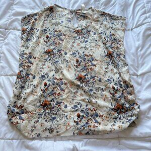 VTG Bubble B USA Womens Size 3XL Tank Top White Floral Blouse Sleeveless 90s Y2K